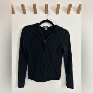 Cashmere black zip hoodie